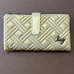 Lug Tram Wallet in Metallic Champagne